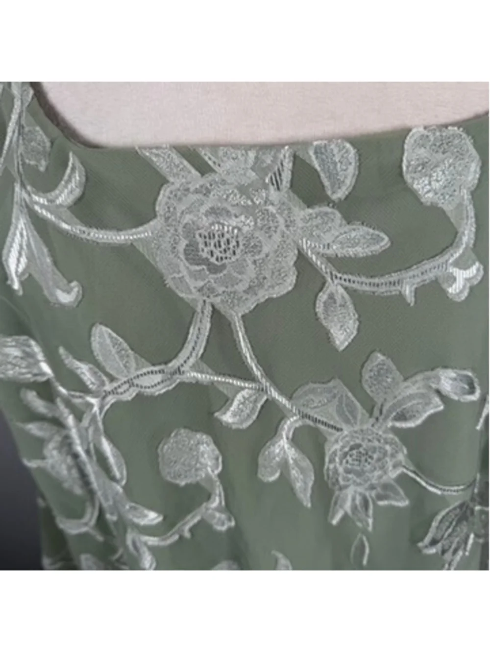 Alex Evenings Mother of the Bride Twin Skirt Set Green Embroidered Chiffon 1X - Picture 13 of 14